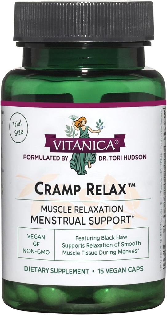 Vitanica Cramp Relax, Menstrual Support, Vegan, 15 cápsulas