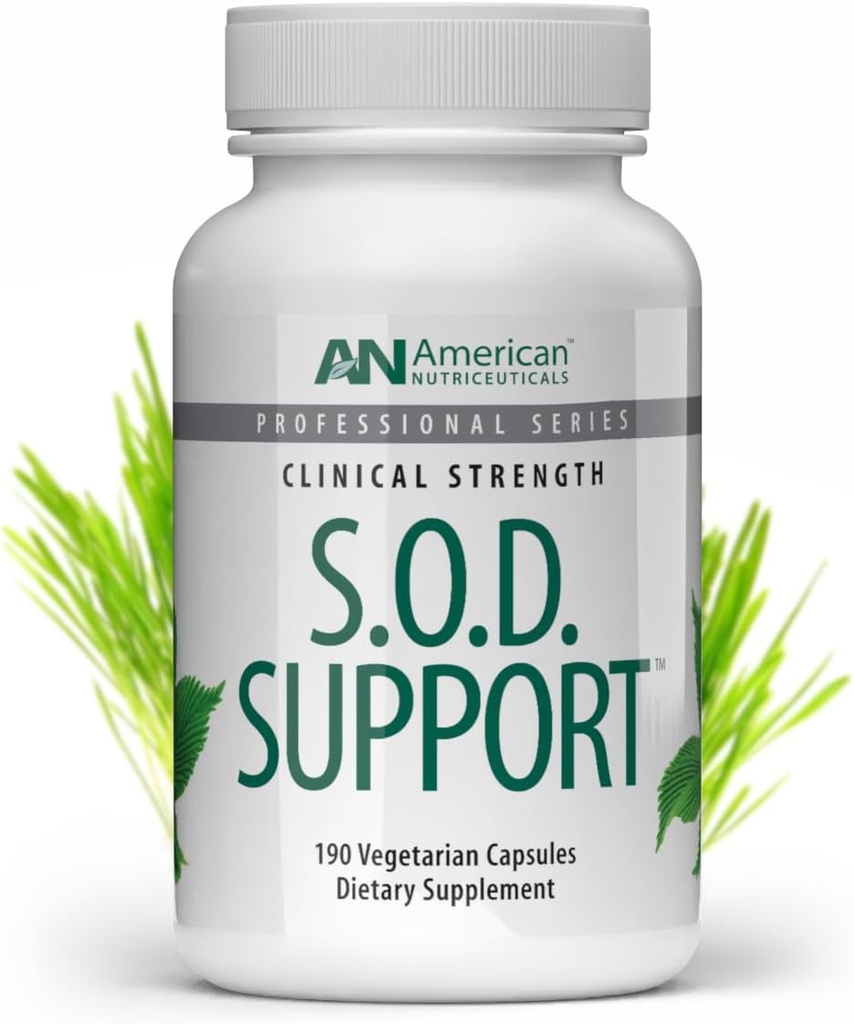 Nutriceuticals estadounidenses – Soporte S.O.D. – 190 cápsulas – Apoyo a la producción natural de dismutas de superóxido – Destruye Radicales libres, soporta la desintoxicación intracelular > Fácil de absorber
