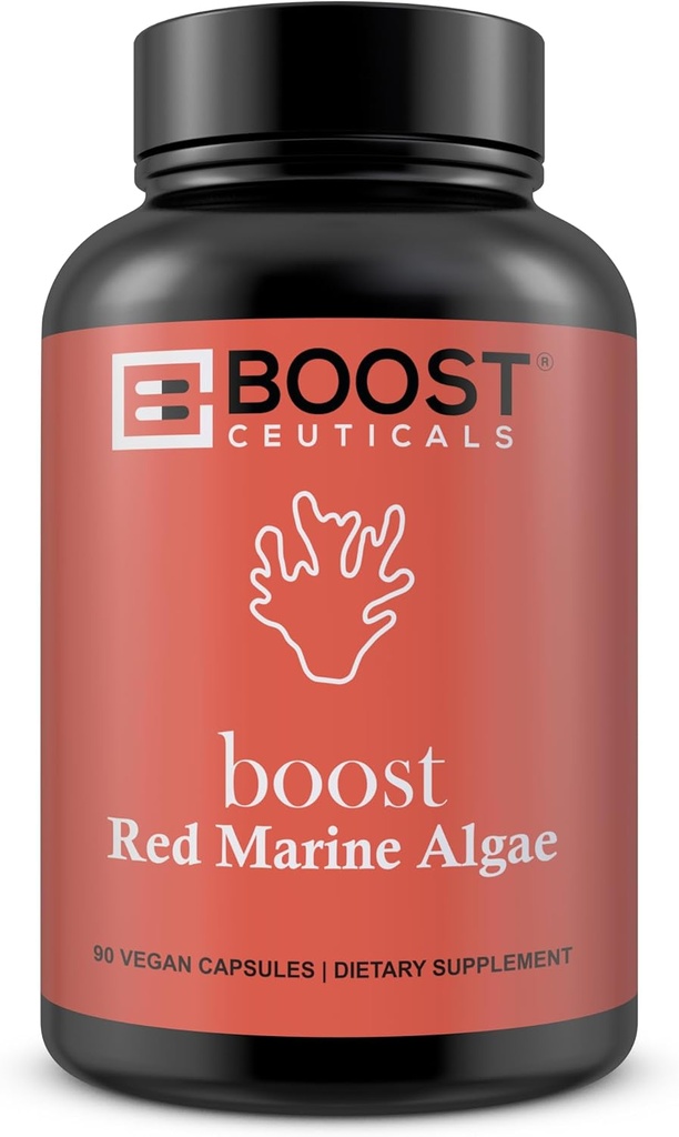 BoostCeuticals Red Marine Algae Gigartina 90 Vegan Capsules No Stearates, No Silica Immune Support, Non-GMO, Mineral &amp; Calcium Source – 3 Month Supply