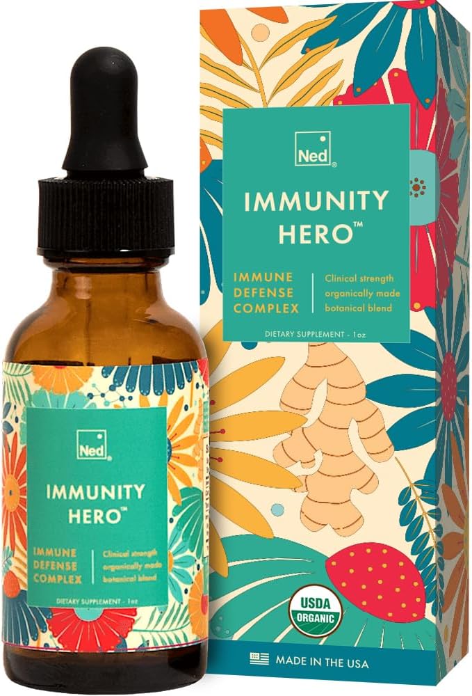 Ned Immunity HeroTM - Orgánica, Herbal Immune Support Suplemento para adultos - Booster Inmune con Echinacea y Astralagus