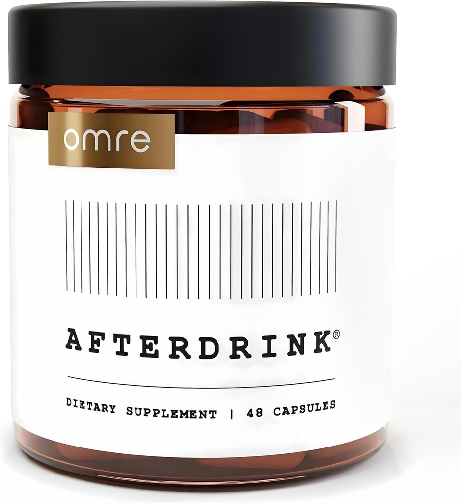 omre AfterDrink Restore Pills with Milk Thistle, DHM, Vitamin B, Ginger " Herbal Extracts - Pre " Post Drinking Supplement with Liver Support for Better Mornings - Made in USA (48 Caps)