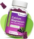 Alta Absorción Calcio Gummies, Calcio Magnesio Zinc con Magnesio Glycinate, Potasio, Vitamina D3 para Hombres &amp; Blueberry Flavored 60 Cts