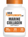 BulkSupplements.com Marine Collagen Softgels - Suplemento Collagen, Collagen for Women &amp; Men, 150mg de Collagen - Gluten Free, 1 Softgel por Serving, 120 Cuenta (Pack of 1)