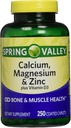 Spring Valley - Calcium Magnesium and Zinc, 250 Caplets