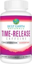 Best Earth Naturals Time Release Caffeine with L-Tyrosine, Vitamina B6, Vitamina B12, Thiamin &amp; More - Energy Supplement for Women and Men - 40 Count
