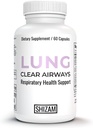 SHIZAM Lung Cleanse Detox Support Supplement for Respiratory Health & Smokers. Capsules with Butterbur Stinging Nettle Root Bromelain Quercetin Cordyceps Feverfew Pine Bark Extract Pills