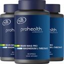 Magnesium L-Threonate Supplement (Magtein), 90 Capsules ← Clínicamente apoyada para la salud cerebral ← Optimizar el aprendizaje, la memoria y el enfoque  Tested (3 Pack)