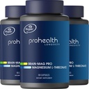 Magnesium L-Threonate Supplement (Magtein), 90 Capsules ← Clínicamente apoyada para la salud cerebral ← Optimizar el aprendizaje, la memoria y el enfoque  Tested (3 Pack)