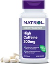 Natrol High Caffeine 200 mg por Serving, Energy Support Supplement for Adults, 100 Tablets, 100 Day Supply