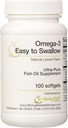 Omega-3 'Easy to Swallow' Ultra-pure Fish Oil Suplemento Natural Lemon Flavor 100 Softgels