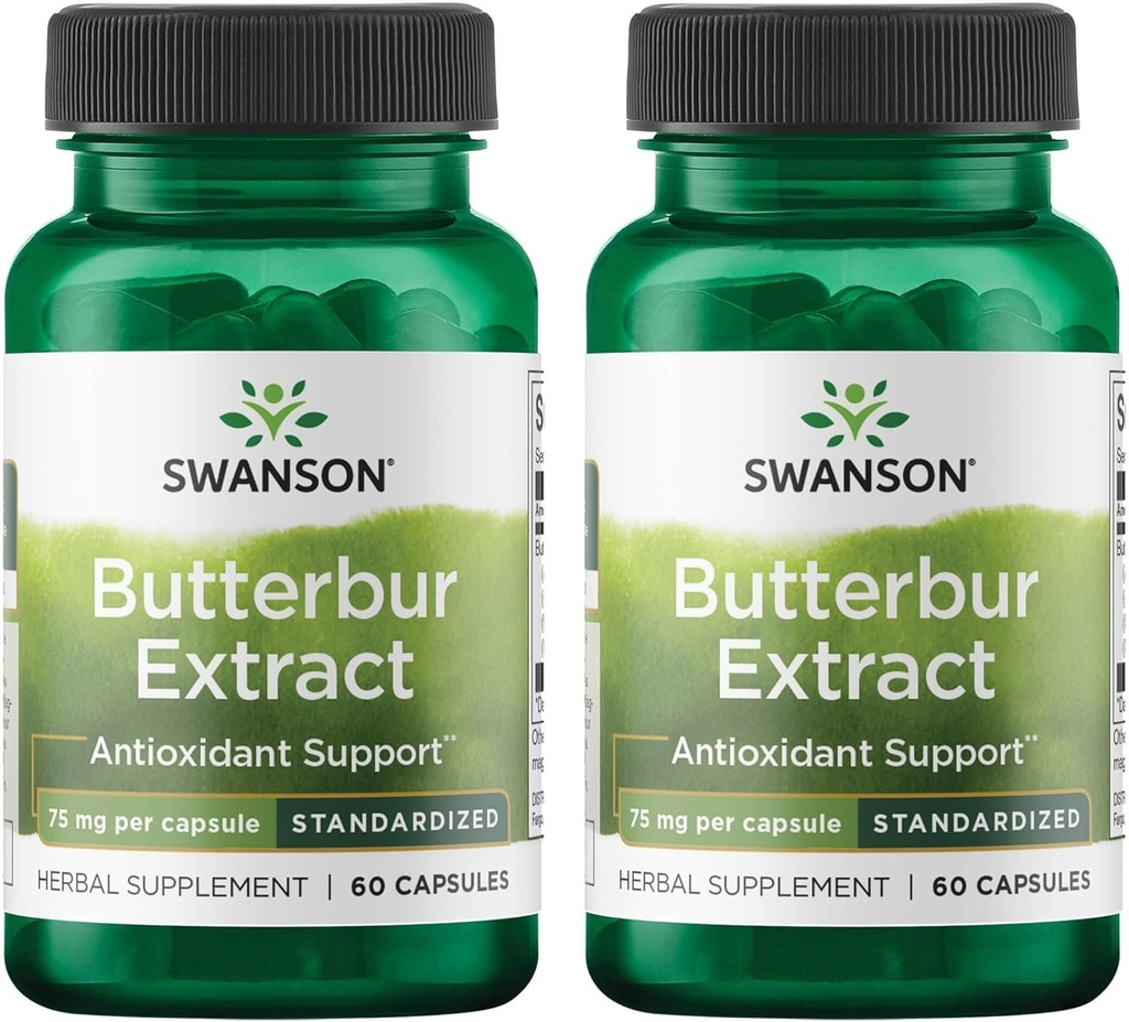 Swanson Butterbur Extract - Standardized 75 mg 60 Caps (2 Pack)