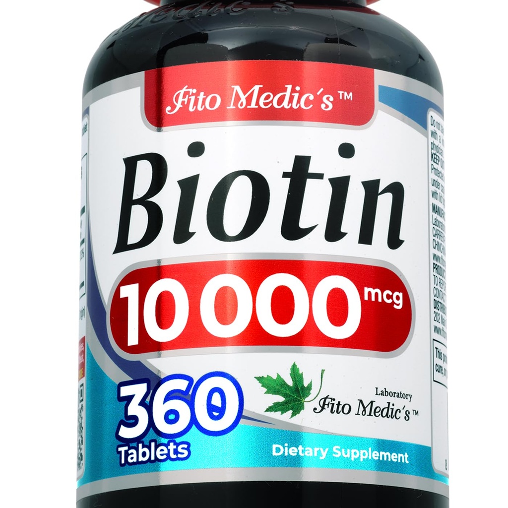 FITO MEDIC'S Lab ¦ biotin 10000mcg Silencio360 tab TEN biotina ANTERI biotina Suplemento TEN biotina Vitaminas ANTE biotina Pills ANTE biotina para el Cabello ANTE biotin Tablets TENIDO Ultra alta Absorción.