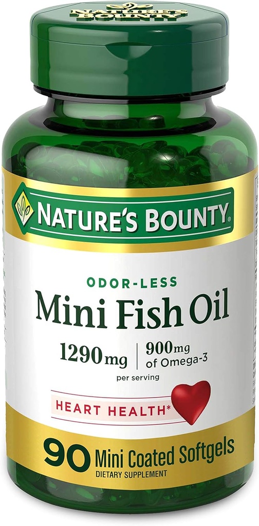 Aceite de pescado Bounty Mini de la naturaleza, 1290 mg, 900 mg de Omega-3, 90 Softgels