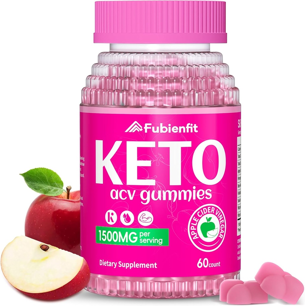 Keto ACV Gummies Advanced Formula 1500MG Keto Gummies Apple Sider Vinegar Formulado con Pomegranate Beet Juice Powder B12 Vegan Non GMO 60 Gummys