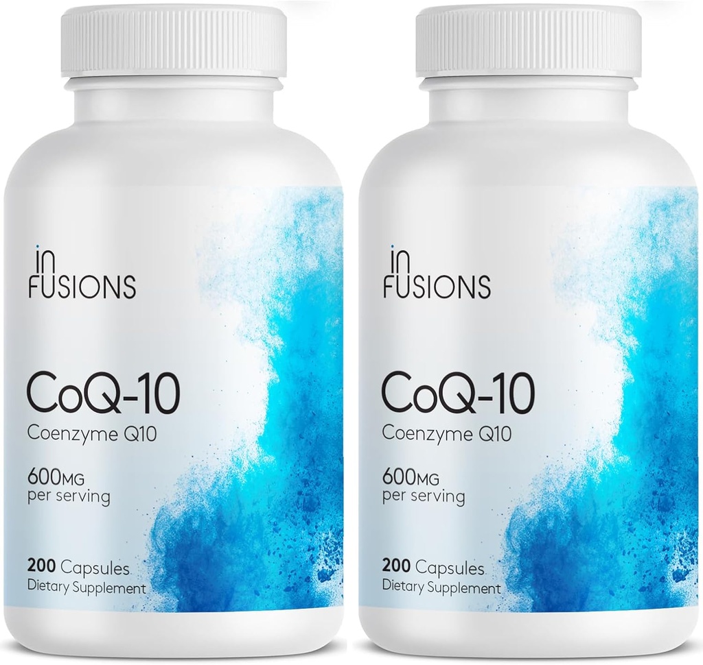 Infusiones Maximum Strength Pure CoQ10 600mg 200 Capsules High Absorption Gluten Free Non-GMO (2)