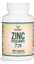 Zinc Picolinate 50mg, 300 capsules (Apoyo Inmune) No GMO, Gluten Free (300 Day Supply) by Double Wood Supplements