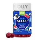 OLLY Kids Sleep Gummy, Occasional Sleep Support, 0.5mg Melatonin, L Theanine, Chamomile y Lemon Balm Extracts, Childrens Chewable Supplement, Raspberry Flavor - 90 Count