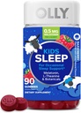 OLLY Kids Sleep Gummy, Occasional Sleep Support, 0.5mg Melatonin, L Theanine, Chamomile y Lemon Balm Extracts, Childrens Chewable Supplement, Raspberry Flavor - 90 Count