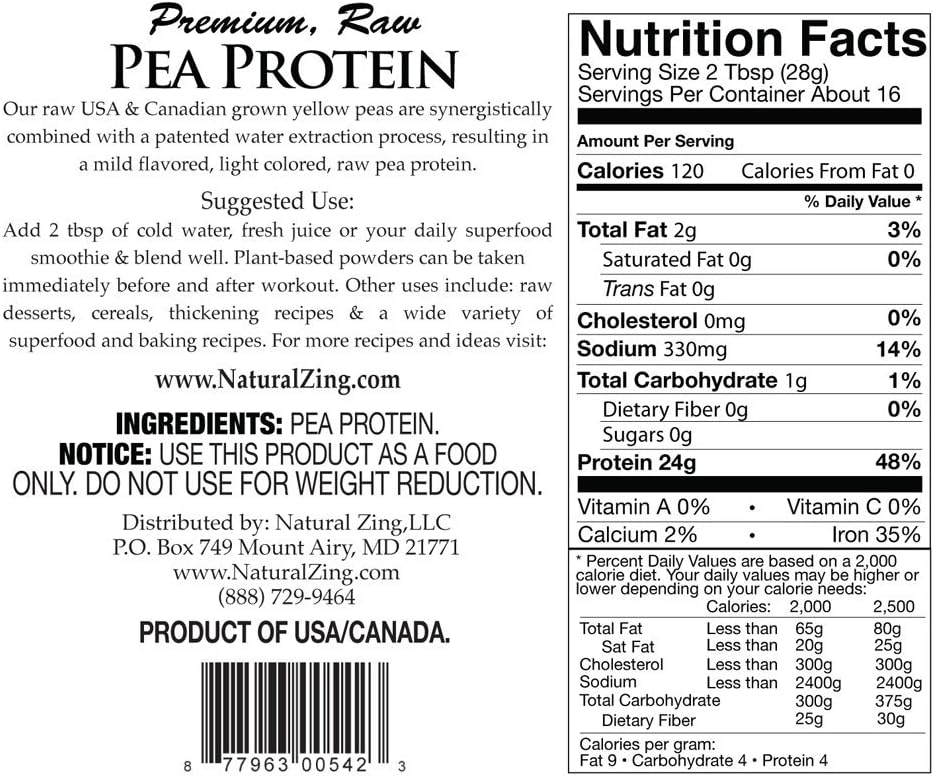 Fermented Pea Protein (Organic) 16 oz (16 onzas, sin sabor)
