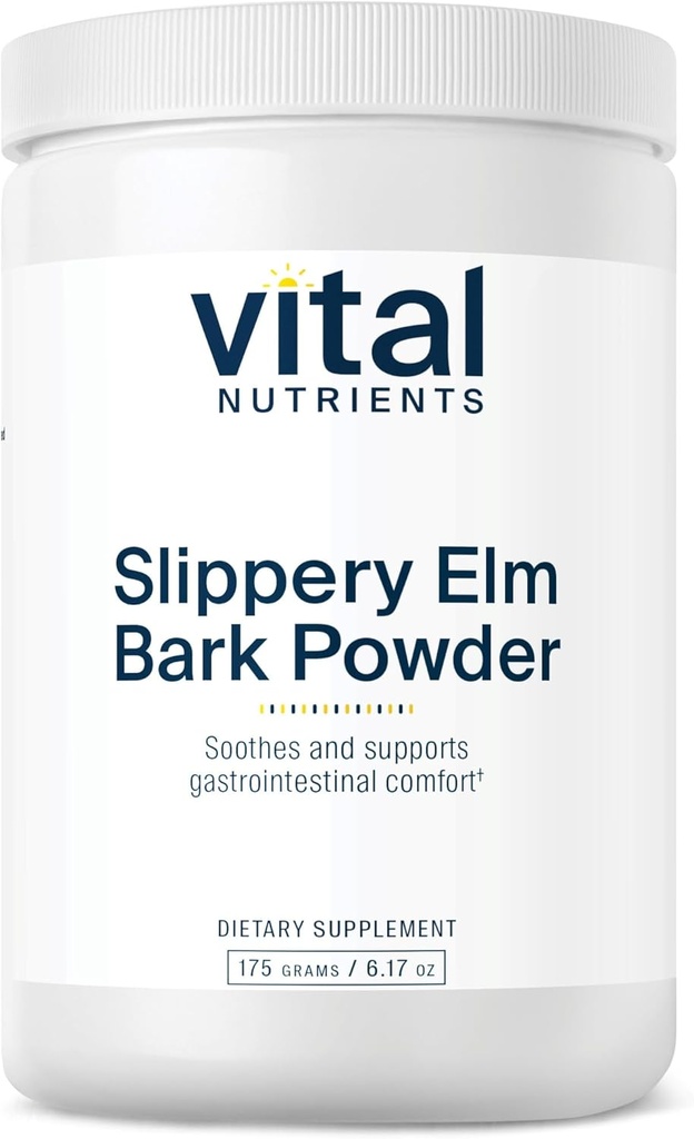 Vital Nutrients Slippery Elm Bark Powder ← Herbal Leaky Gut Support ← Vegan Gastrointestinal Support for Regular Bowel Movements ← Gluten, Dairy, Soy Free ← Non-GMO  2500mg