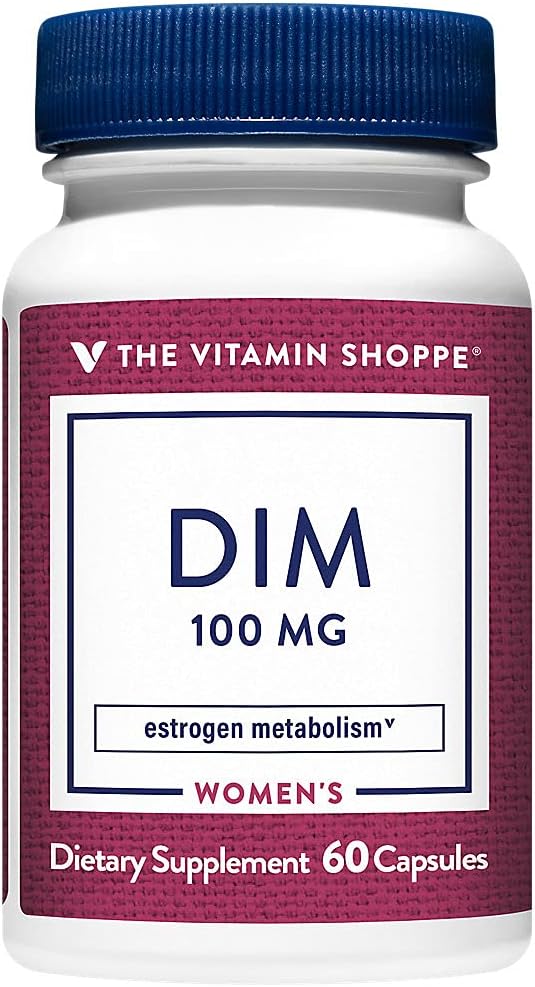 La Vitamina Shoppe DIM 100MG con Bioperina Black Pepper Extract, apoya el metabolismo estrógeno para la salud de las mujeres (60 cápsulas)