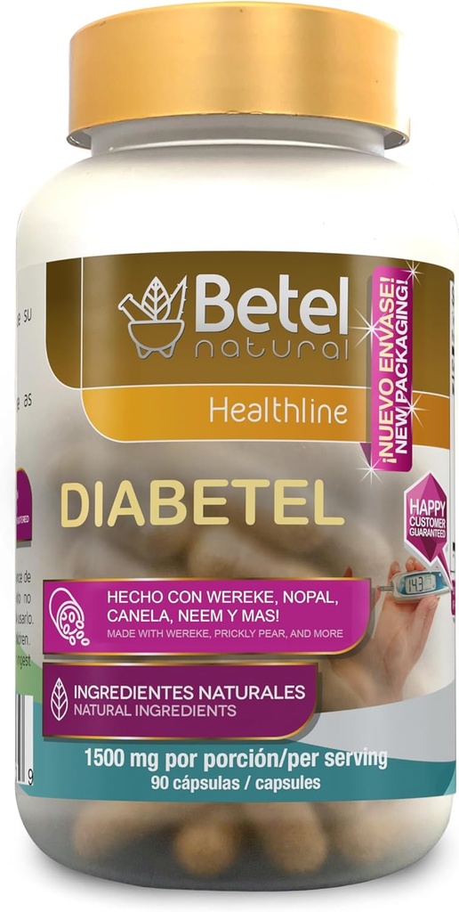 Diabetel Capsules by Betel Natural - Soporte Natural para el Diabetel - 90 Capsules