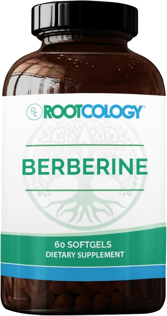 Rootcology Dr. Izabella Wentz | Berberine | All-Natural Formulation of Plant Alkaloid Berberine | Plant-Derived Cardiovasular Support | 60 Softgels