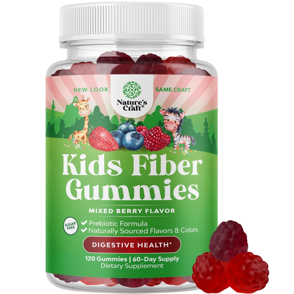 Altas Gummies de fibra prebiótica para niños - Suplementos de fibra dietética para la digestión y el estreñimiento - Chicory Root Kids Immune Gummies - Non-GMO & Vegan Digestive Suplementos nutricionales - 120 Conde