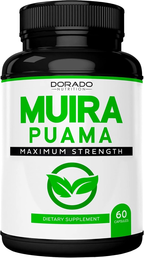 Muira Puama Root Extract 1000mg para Hombres y Mujeres - Premium Capsules - 60 Cuenta - Zero Fillers - Tercer Pary Tested - Gluten Free &amp; Non-GMO - USA Made - Garantía de calidad - Tested for Potency & Purity