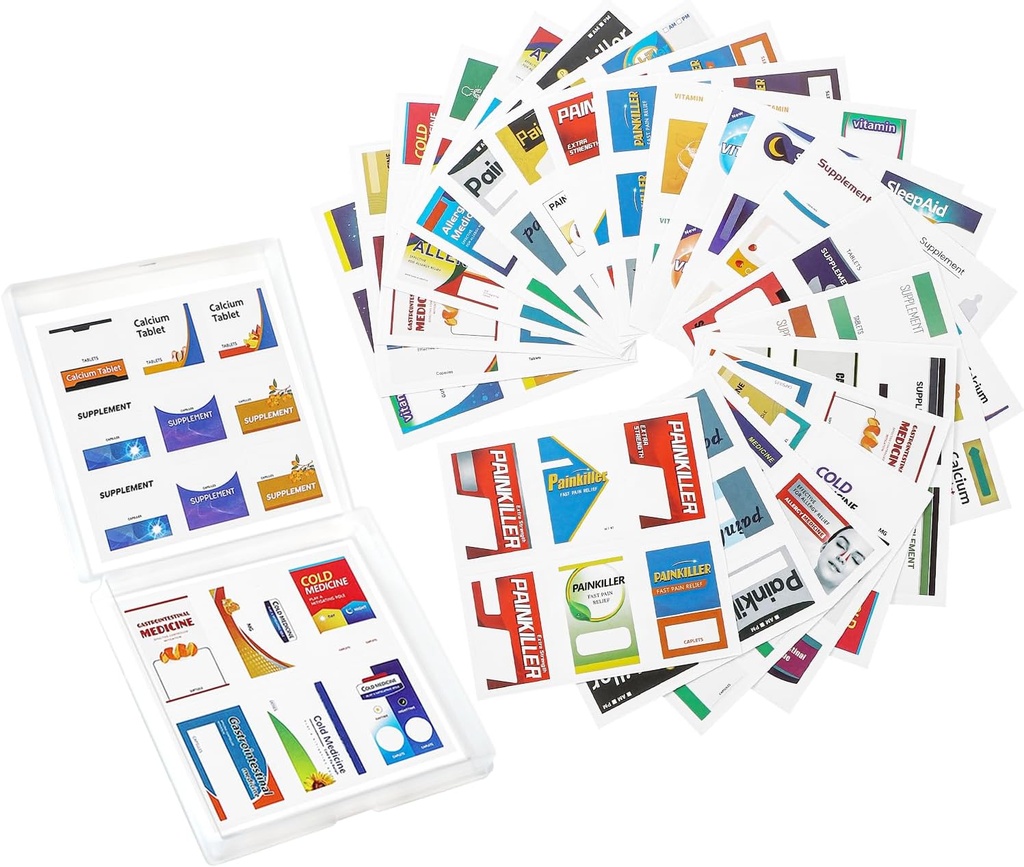 Etiquetas de la medicina Pegatinas para Organizadores de Píldoras - 240 Pcs, Identificar rápidamente Medicamentos, Home y Esenciales de Viaje, Adecuado para Farmacia de Bolsillo, Caja de Píldora, Botella de Píldora (240 Bolsas