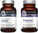 Calidad de vida Kinoko Platinum AHCC 750 mg y Oligonol Lychee Extracto - para soporte inmunitario, envejecimiento saludable