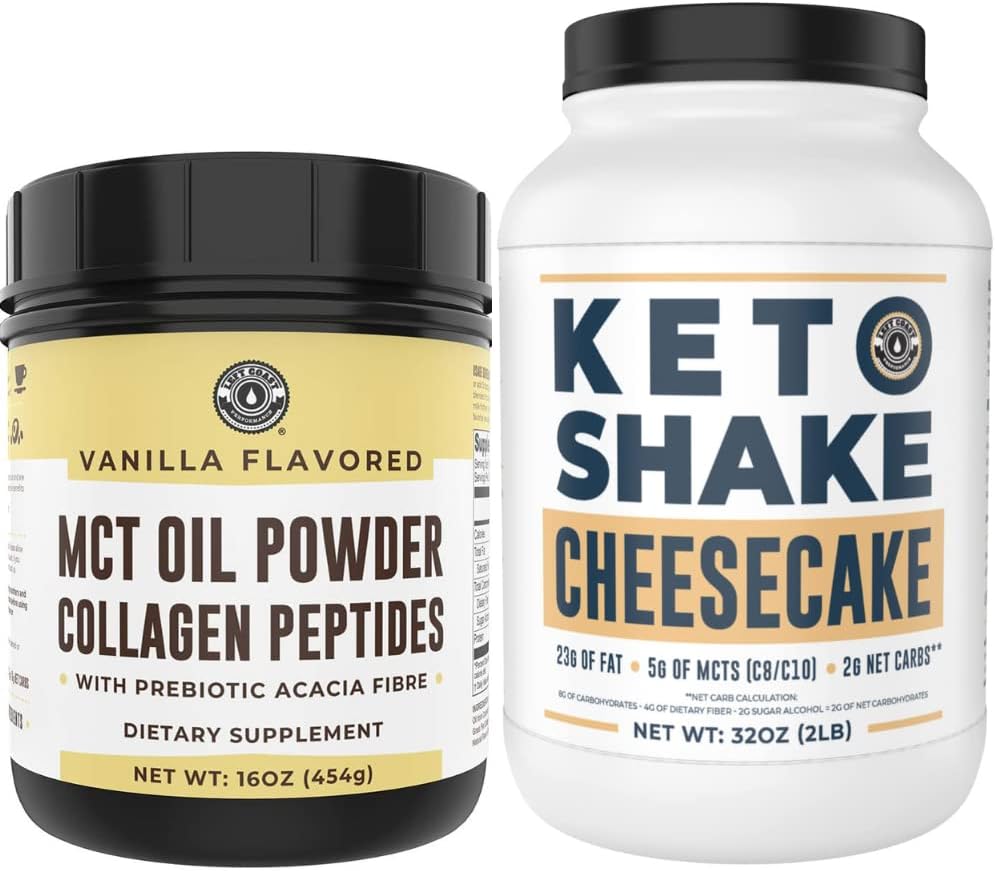 Performance de la costa izquierda Keto MCT Powder + Collagen y Keto Cheesecake Meal Reemplazo