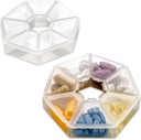 MEDca Organizador semanal de píldoras Clear 7-Sided Pill Reminder, Round Shaped Pack de 2
