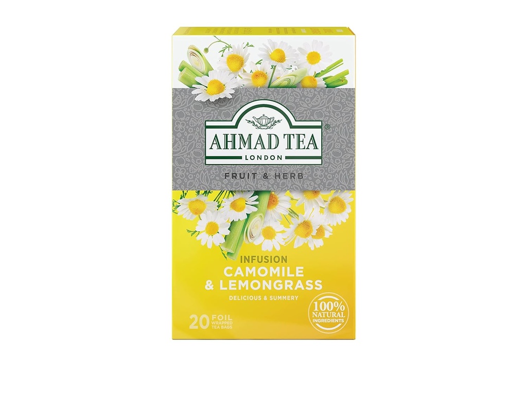 Ahmad Tea Camomile &amp; Lemongrass Infusion, 20-Count Tea Bags (Pack of 6)