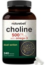 NatureBell Choline Supplements 500mg with Omega-3 Fatty Acids, 240 cápsulas peru High Potency Choline Bitartrate – Prenatal Support During Pregnancy – Promotes Energy, Liver, Brain, " Cognitive Health