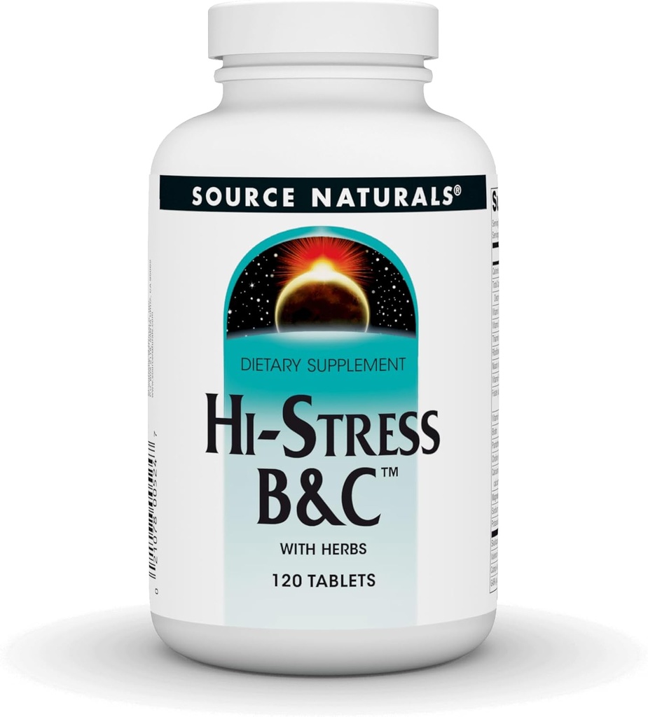 Fuente Naturales Hi-Stress B pacienteC con Herbs - 120 Tablets