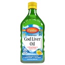Carlson - Cod Liver Oil 1100 mg Omega-3s Plus Vitaminas A &amp; D3, Wild Caught Norwegian Arctic, Sustentablemente Fuented Nordic Fish Oil Liquid, Lemon, 500 mL (16.9 Fl Oz)