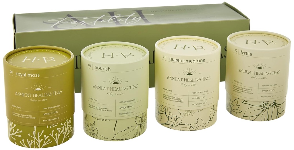 Teas de curación antiguas ¦ Fertility Cleanse ← Leaf Leaf Leaf Tea Blends for Fertility ← Mejora tu Ovulation y Estrogen Balance ← 32 oz. Silencio 4 ct.