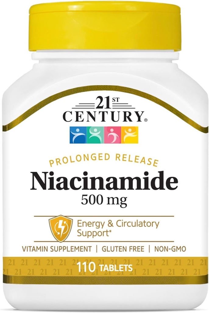 21st Century Niacinamide 500 mg Tablets Prolonged Release - 110 ct, Pack de 2