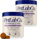 PetLab Co. Probióticos para perros, Asistencia Gut Health, Diarrea Ocasional, Salud Digestiva " Alergías Estacionales - Salmon Flavor - Embalaje Mayo Vary - 30 Soft Chews Pack of 2