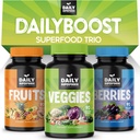 DailyBoost - 42 Suplemento completo de frutas y verduras con bayas para la energía natural - Balance del 100% Frutas y verduras cápsulas de la naturaleza - Made in The USA