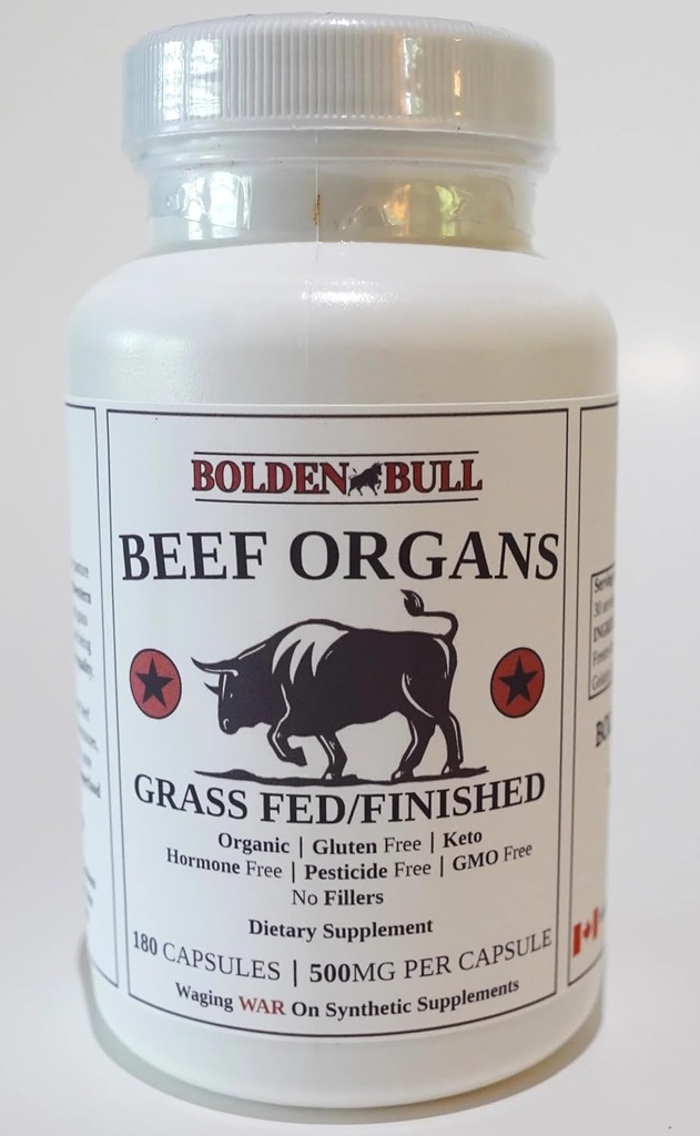 Beef Organ Supplement Grass-Fed/Finished - Pasture Raised – Undefatted 3000mg Silencio No Fillers ← Natural Iron, Vitamina A, B12 for Energy ← Non-GMO Silencioso " Hormona " Pesticidio Libre .