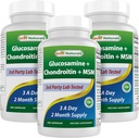 Best Naturals, Glucosamine Chondroitin y MSM Joint Supplements, 2600 mg por Serving, (180 Conde (Pack of 3))