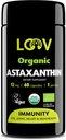 LOOV Natural de Astaxanthin orgánico 12mg – 60-Day Supply – Max Strength Antioxidant – Eye, Joint, Skin, Immunity – from Microalgae – Non-GMO, Vegan, Sustainable