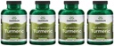 Swanson Full Spectrum Turmeric (Curcumin) - Joint Health, Digestion, Heart Health &amp; Liver Support Suplemento - Curcuma Longa Formula Promoting Memory Support - (240 Capsules) 4 Pack