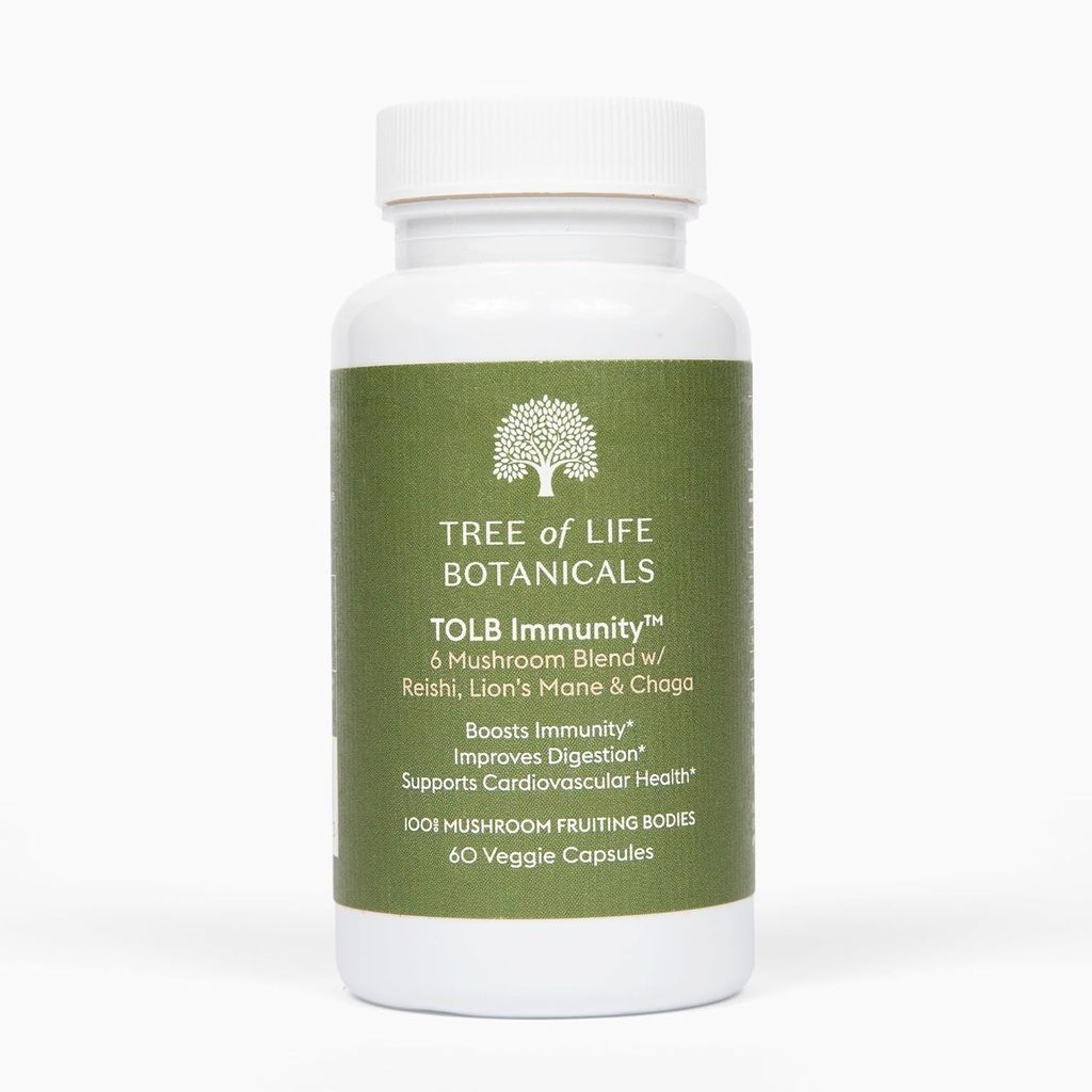 Complejo de Mushroom de inmunidad - Reishi, Lion’s Mane, Chaga, Cordyceps, Turquía Tail, Shitaaake - Immune System Support, Inflammatory Response, Digestion, Brain Support (60 Conde)