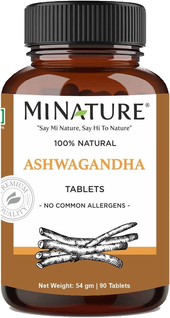 Ashwagandha Tablets- 90 Tablets, 1000 mg por mi Nature TENIDO 45 Days Supply TEN100% Natural Ashwagandha TEN Vegan ANTERIOR DE India
