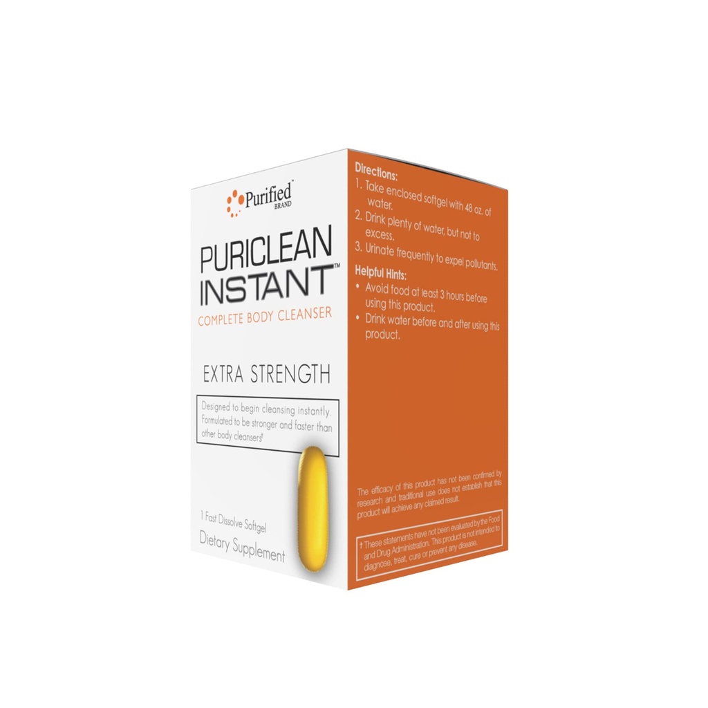 Wellgenix Puriclean Instant Complete Body Cleanser, 1 Fast Acting Softgel, Premium Extra Strength Herbal Cleanse Detox, One Hour Detox Support Suplemento