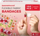 Bandages de flores, Bandages Variety Pack 100 Cuenta, Fun Designs for Kids Adults, Gentle Adhesion Soft Breathable, Latex Free, Use for Minor Cuts Scrapes, First Aid Supplies