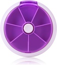 Creative Portable Mini 7 días Forma circular semanal Rotary Cute Fruit Style Pill Storage Box (Purple)